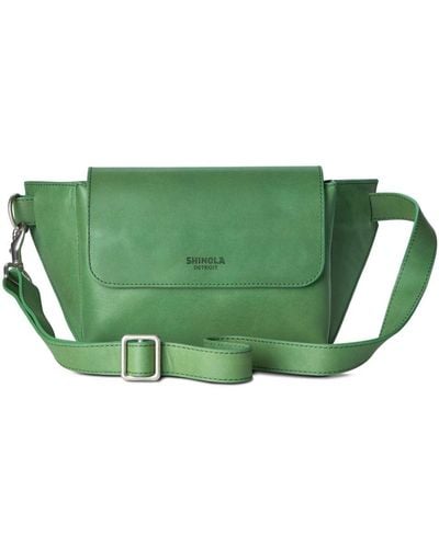 Shinola Logo-debossed Leather Belt Bag - Green