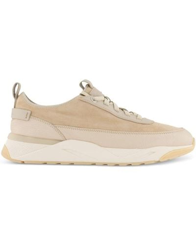 Santoni Panelled Lace-up Trainers - Natural