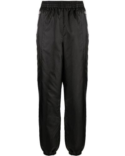 Alessandra Rich High-waisted Shell Track Trousers - Black
