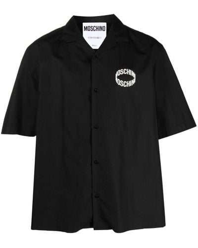 Moschino Overhemd Met Korte Mouwen En Logoprint - Zwart