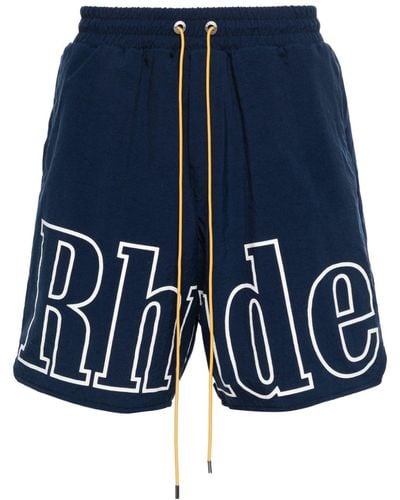 Rhude Bermuda Shorts Met Logoprint - Blauw