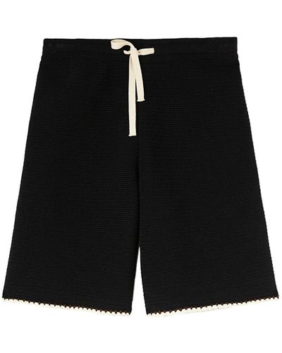 Jil Sander Pantalones cortos de deporte con cordones - Negro