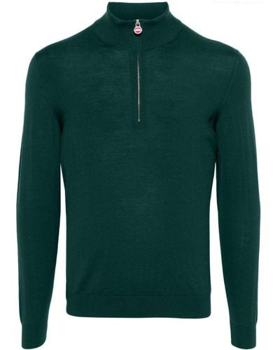 Kiton Stehkragen-Pullover mit kurzem Reißverschluss - Grün