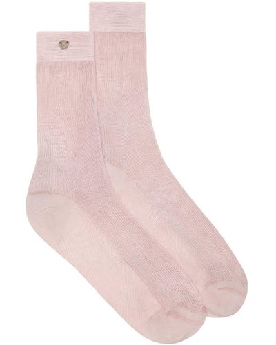 Versace Gestrickte Socken mit Medusa-Schild - Pink