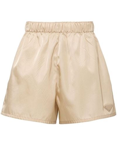 Prada Shorts con logo triangular - Neutro