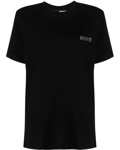 ROTATE BIRGER CHRISTENSEN T-shirt en coton biologique à logo imprimé - Noir