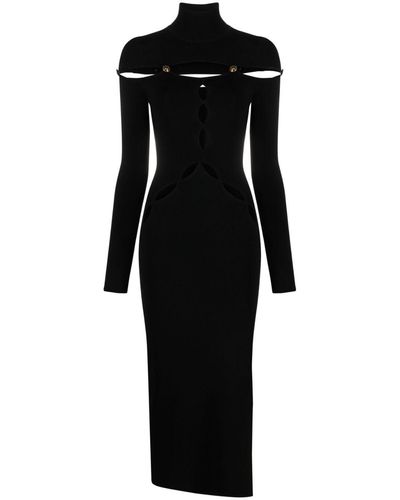 Versace Vestido con aplique Medusa - Negro