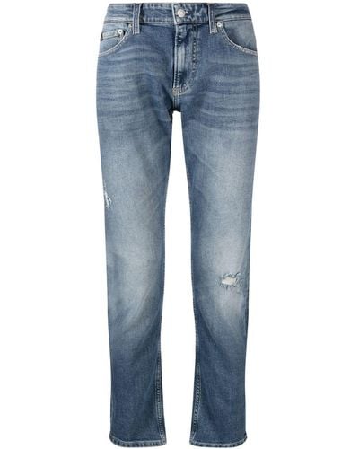 Calvin Klein Halbhohe Slim-Fit-Jeans - Blau