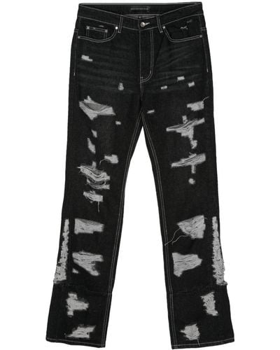 Who Decides War Gnarly Distressed-finish Jeans - Black