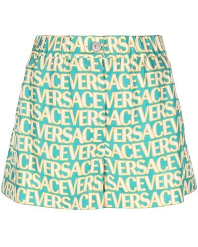 Versace Shorts con logo estampado - Verde