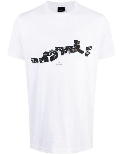 PS by Paul Smith T-shirt à imprimé domino - Blanc