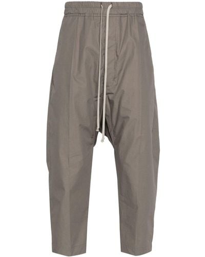 Rick Owens Lido Drop-crotch Cropped Pants - Gray
