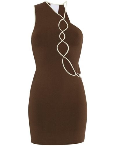 Paris Georgia Basics Cut-out Knitted Mini Dress - Brown