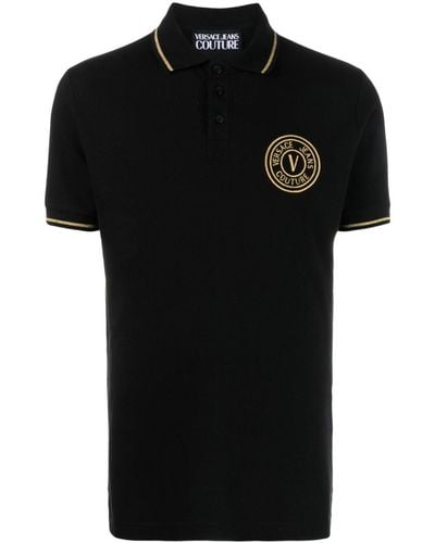 Versace Poloshirt Met Logopatch - Zwart