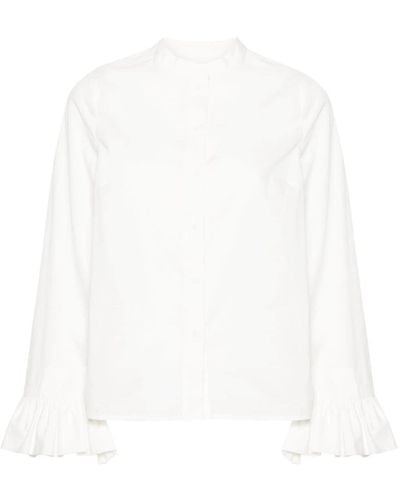 Essentiel Antwerp Famke Hemd mit gerüschten Manschetten - Weiß