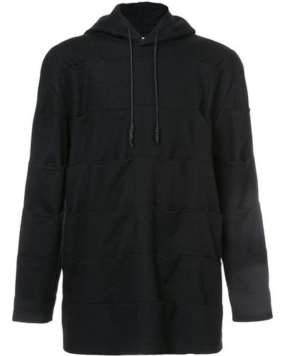 Private Stock Pin tuck panelled hoodie - Noir