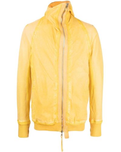 Boris Bidjan Saberi Off-centre Zip-fastening Hoodie - Yellow