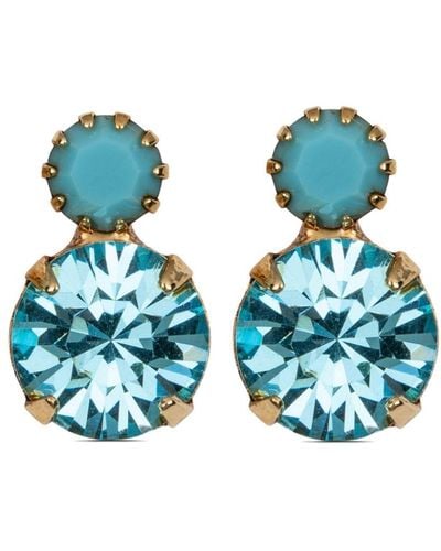 Jennifer Behr Mila Crystal Drop Earrings - Blue