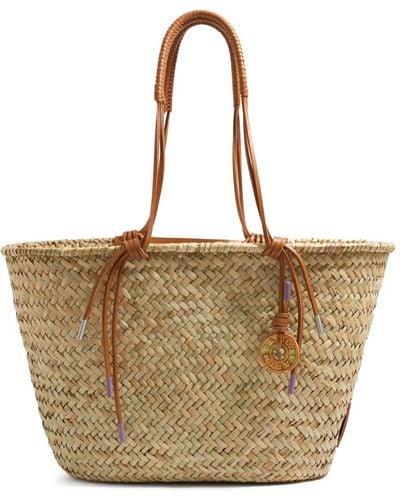 Bimba Y Lola Grass-leather Weave Bag - Natural