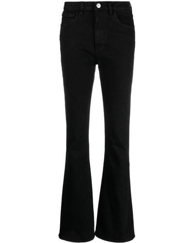 3x1 Bootcut-Jeans mit hohem Bund - Schwarz
