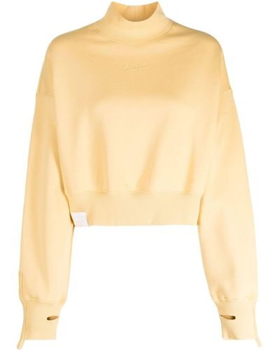 Izzue Logo-embroidered Cropped Sweatshirt - Yellow
