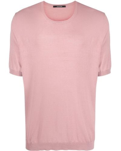 Tagliatore Knitted Silk T-shirt - Pink
