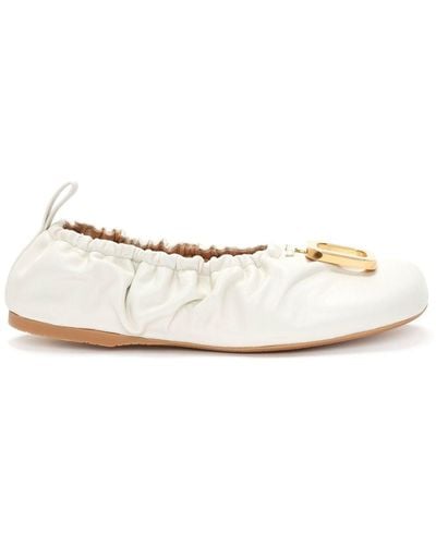 JW Anderson Jwa Leather Ballerina Shoes - Natural