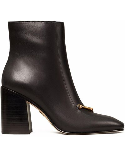 Tory Burch Equestrian-link Ankle Boots - Black
