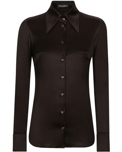 Dolce & Gabbana Long-sleeve Silk Shirt - Black