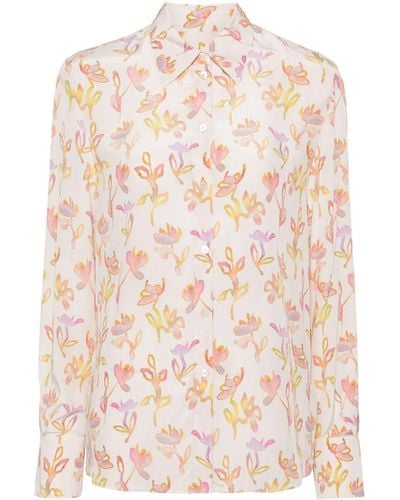 PS by Paul Smith Georgette-Hemd mit Malerei-Print - Pink