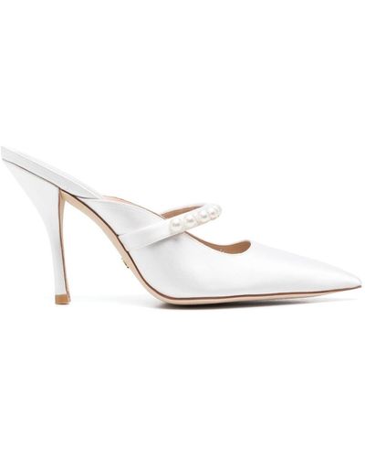 Stuart Weitzman Mules Goldie con tacón de 95mm - Blanco