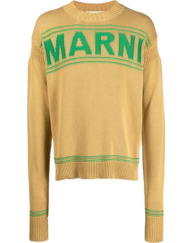 Marni Logo-print Knit Sweater - Green