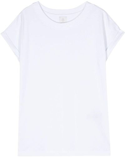 Eleventy Sound-neck Cotton T-shirt - White