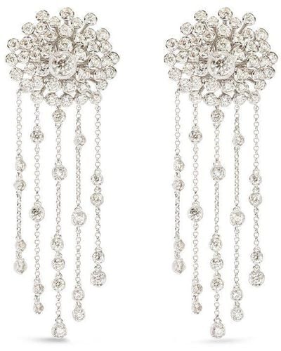 Annoushka 18kt White Gold Marguerite Diamond Drop Earrings - Metallic