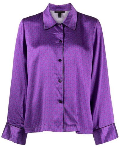 Kiki de Montparnasse Handcuff Silk Pyjama Top - Purple