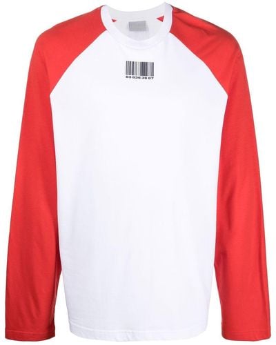 VTMNTS Barcode-print Crew-neck Sweatshirt - Red