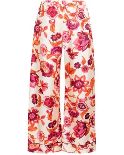 La DoubleJ Pyjama-Hose mit Blumen-Print - Rot
