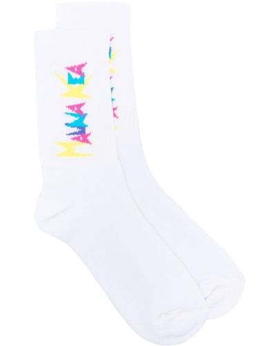 Mauna Kea Intarsien-Socken mit Logo - Weiß