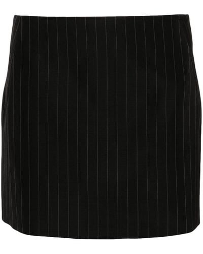 P.A.R.O.S.H. Pinstripe-pattern Thigh-high Skirt - Black