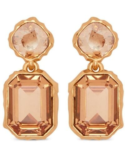 Oscar de la Renta Classic Crystal Drop Earrings - Pink