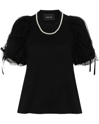 Simone Rocha Bead-detail Cotton T-shirt - Black