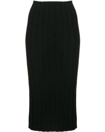 Cashmere In Love Lenny Ribbed-knit Skirt - Black