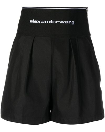 Alexander Wang Bermudas con logo en la cintura - Negro