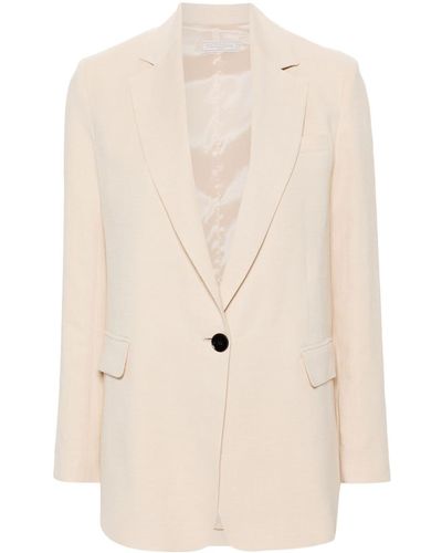 Antonelli Notched-lapels Single-breasted Blazer - Natural