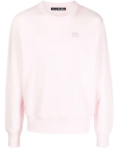 Acne Studios Logo-appliqué Fine-knit Sweatshirt - Pink