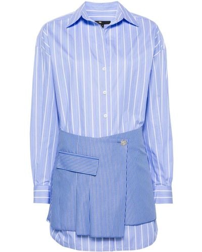 Maje Striped Mini Shirt Dress - Blue