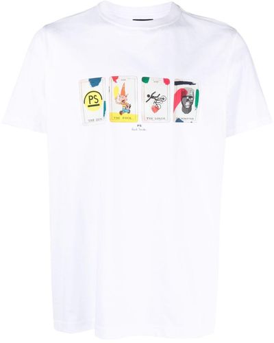 PS by Paul Smith Camiseta con motivo de cartas del Tarot - Blanco
