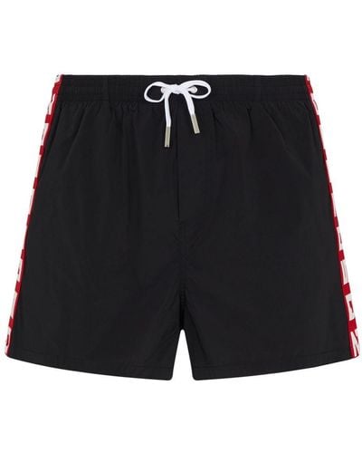 DSquared² Logo-tape Swim Shorts - Black