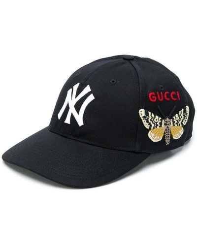 Gucci Ny Yankees Butterfly Baseball Cap - Black
