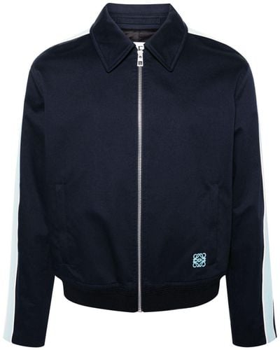 Loewe Stripe-detail Twill Shirt Jacket - Blue